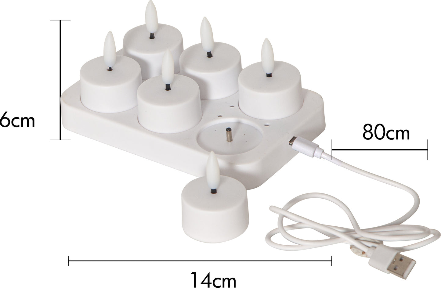 Flamme Charge med värmeljus, 6-pack